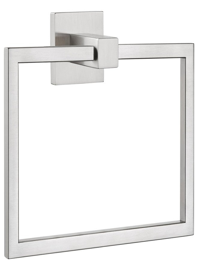 APLusee Brushed Nickel Towel Ring, 304 Stainless Steel Square Bathroom Towel Holder, Wall Mounted - Image 1