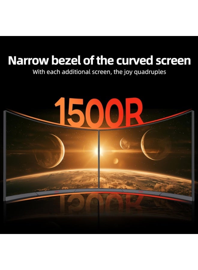 KOORUI 27 Inch Curved Gaming Monitor,180Hz, VA Display, QHD 1440P Computer Monitor, 1ms, HDR10,90% DCI-P3, Adaptive Sync, VESA Compatible, Tilt Adjustable - Image 2