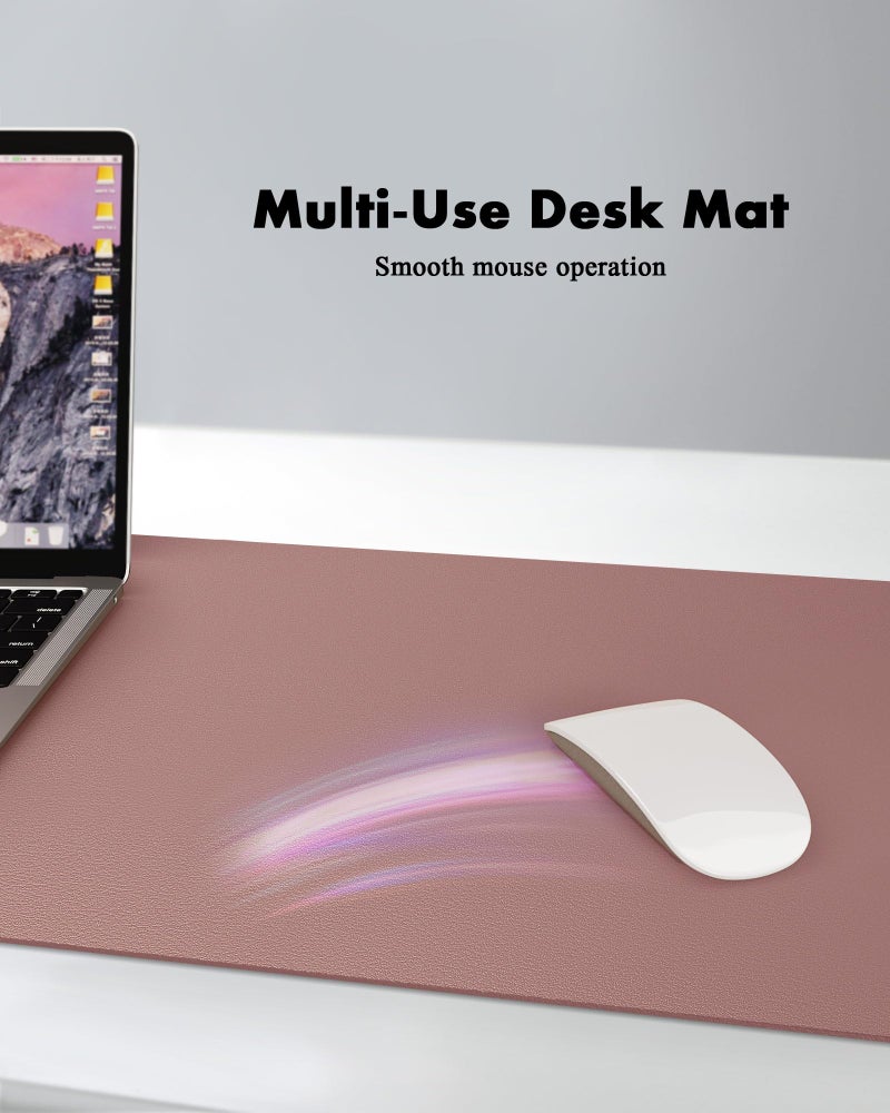 YSAGi Double-Sided Desk Pad, 31.5"x15.7" Leather Desk Mat, Eco Cork Desk Pad Protector,Large Mouse Pad,Waterproof Desk Blotter for Office/Home (Pale Mauve/Cork) - Image 5