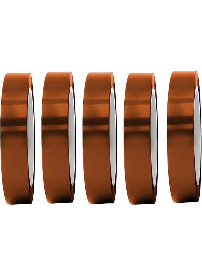 promass Heat Tape, 5 Pack 10mmx33m High Temperature Heat Resistant Tape, No Residue High Temperature Tape, Heat Resistant Tape Set for Heat Transfer printing, Soldering, Protecting Circuit Board