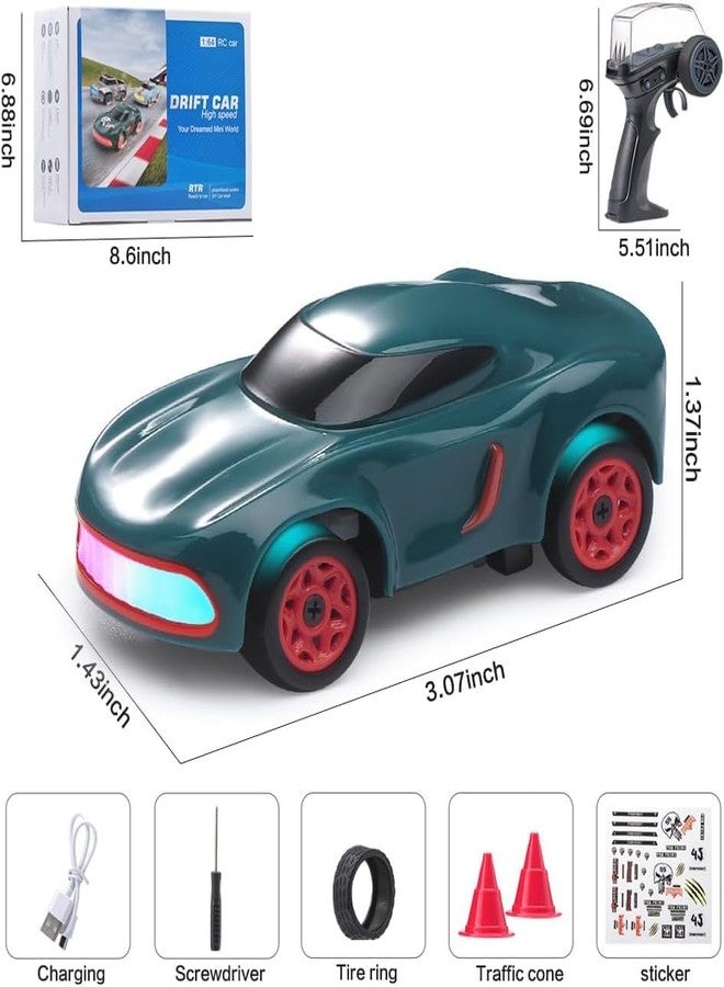 FEXXA سيارة FEXXA Dash للتحكم عن بعد | 2.4 جيجاهرتز، مقياس 1:64 | سيارات تحكم عن بعد، لعبة سيارة تحكم عن بعد، سيارات دريفت للتحكم عن بعد، أغطية عجلات قابلة للتبديل، 4 أوضاع إضاءة ووضعان للسرعة (K11 أخضر) - Image 2