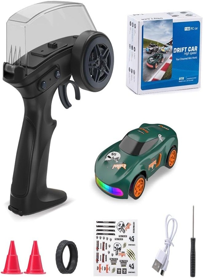 FEXXA سيارة FEXXA Dash للتحكم عن بعد | 2.4 جيجاهرتز، مقياس 1:64 | سيارات تحكم عن بعد، لعبة سيارة تحكم عن بعد، سيارات دريفت للتحكم عن بعد، أغطية عجلات قابلة للتبديل، 4 أوضاع إضاءة ووضعان للسرعة (K11 أخضر) - Image 3