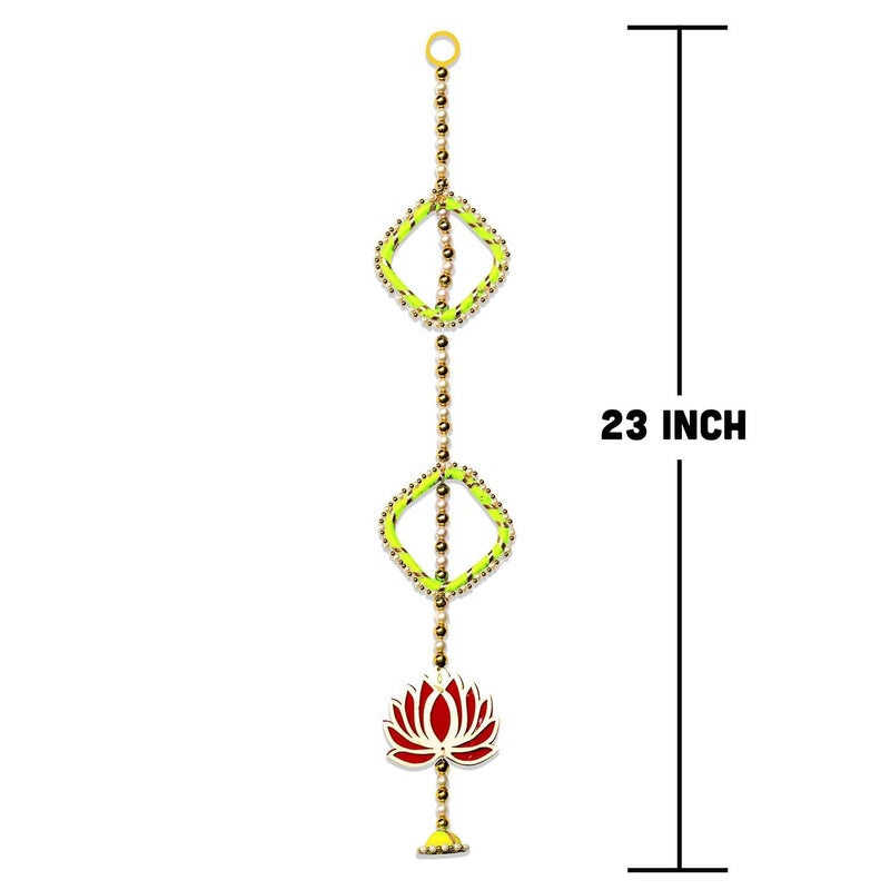 Rajasthan Kraft Rajasthan kraft Door HangingOffice Home Diwali Decoration Size 23 inches Pack of 5 Colour Yellow RK361055  - Image 5
