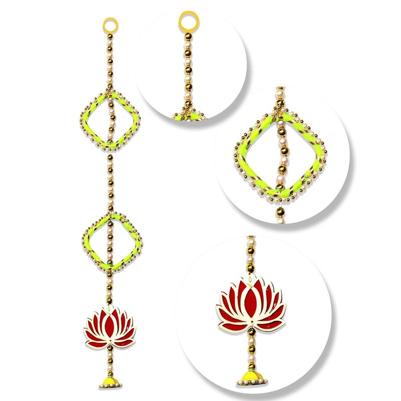 Rajasthan Kraft Rajasthan kraft Door HangingOffice Home Diwali Decoration Size 23 inches Pack of 5 Colour Yellow RK361055  - Image 4