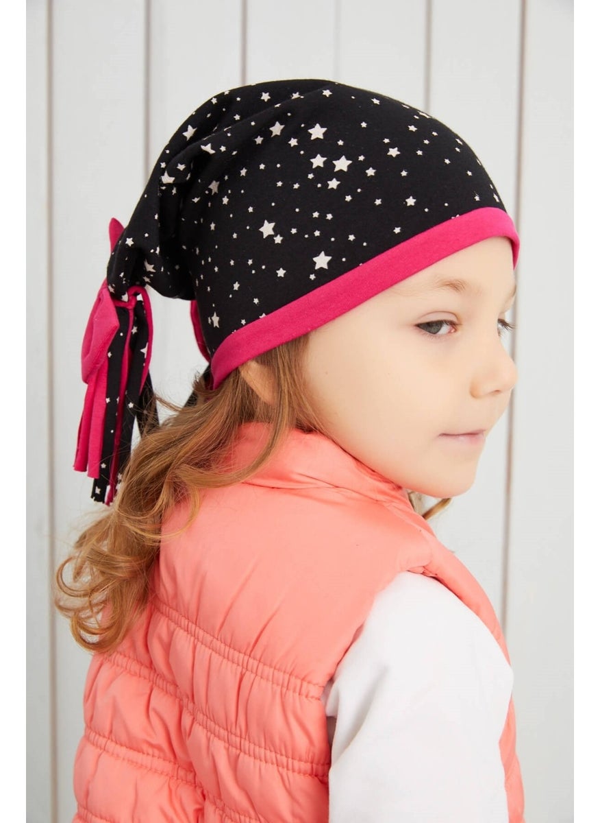 Babygiz Girl Star Patterned Hat Beanie Soft Double Layer Cotton Combed Cotton  - Image 2