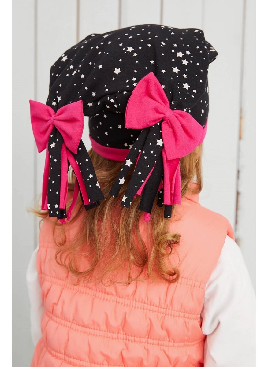 Babygiz Girl Star Patterned Hat Beanie Soft Double Layer Cotton Combed Cotton  - Image 3