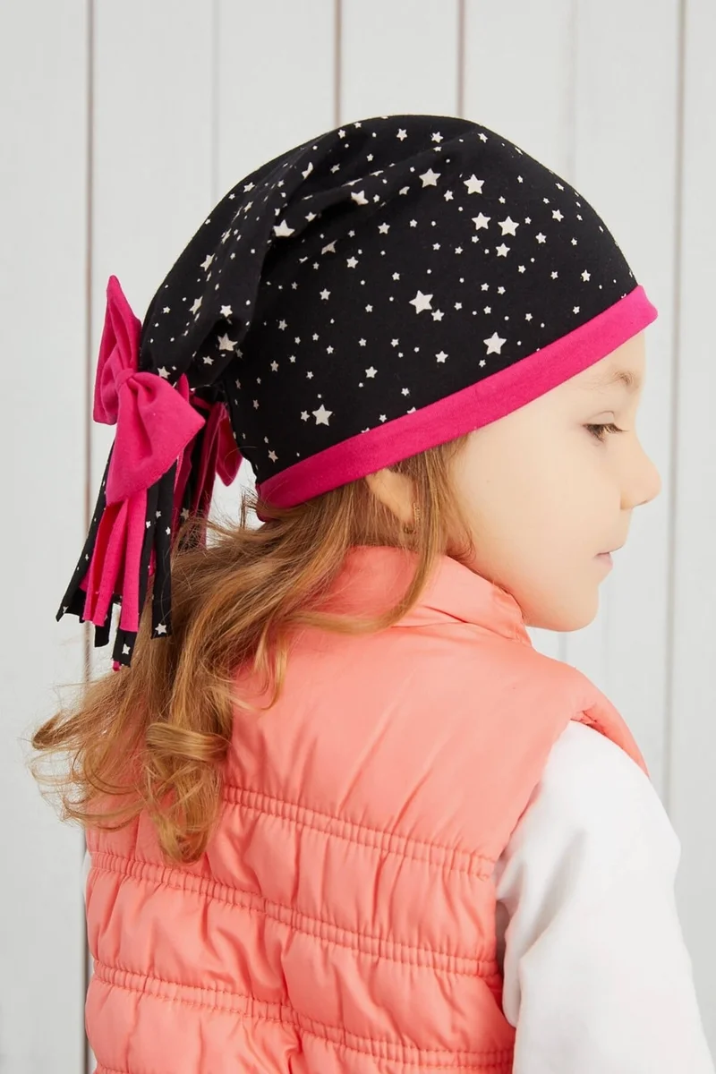 Babygiz Girl Star Patterned Hat Beanie Soft Double Layer Cotton Combed Cotton