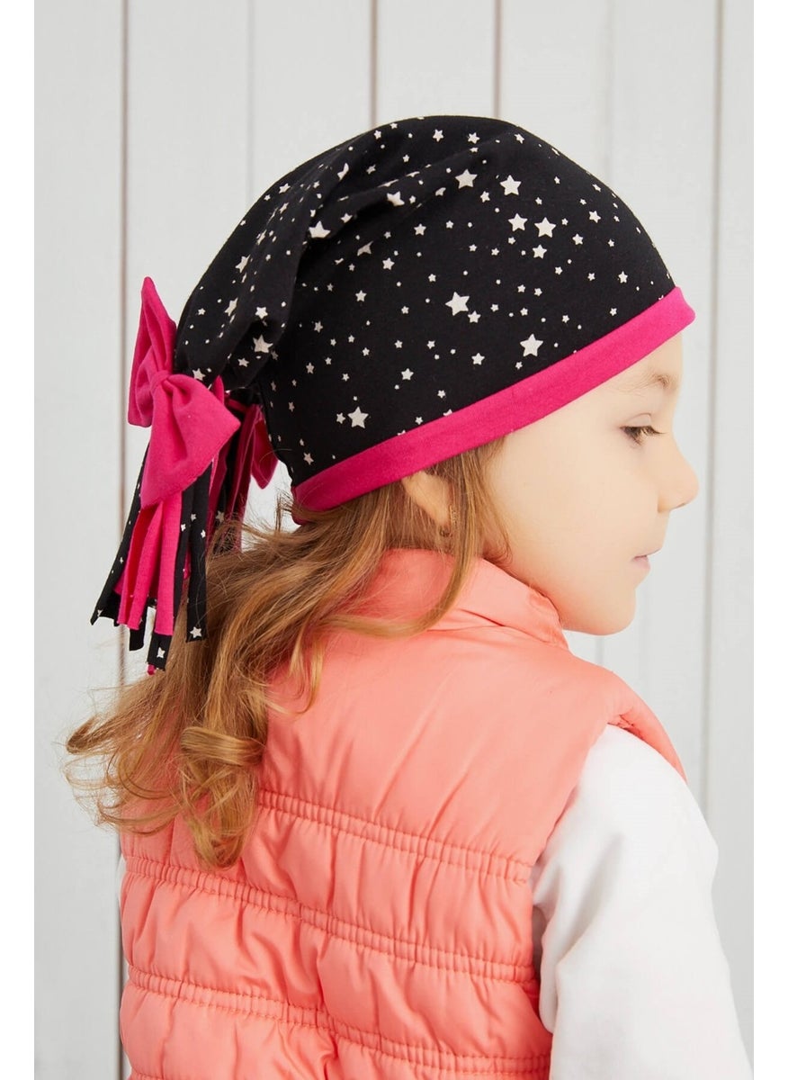 Babygiz Girl Star Patterned Hat Beanie Soft Double Layer Cotton Combed Cotton  - Image 5