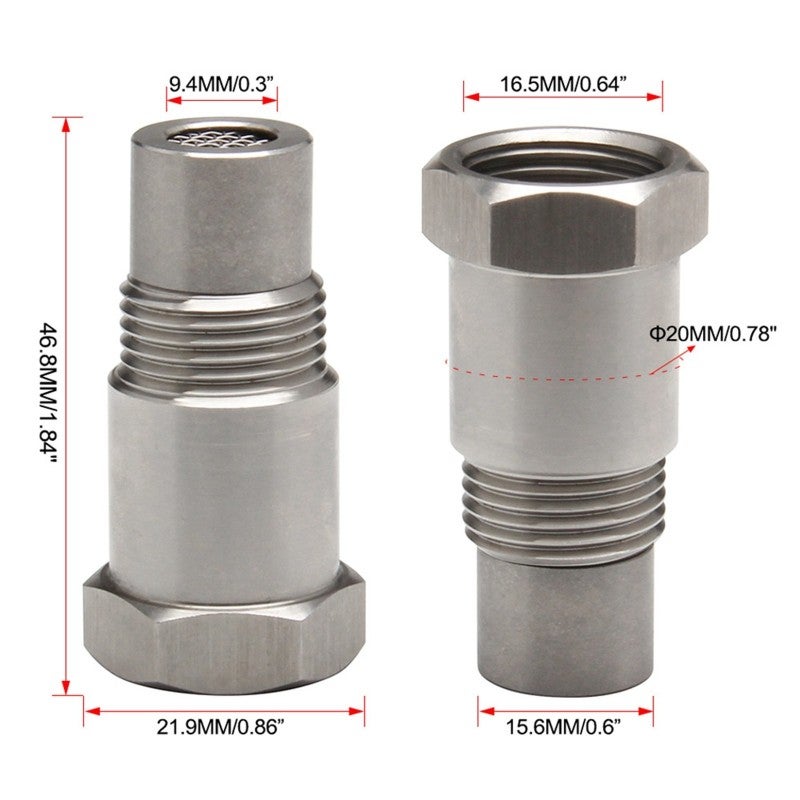 مفرسح مستشعر الأكسجين (O2 Sensor Spacer): تصميم سداسي الموجات من الفولاذ المقاوم للصدأ SS304 مقاس M18*1.5 - تصنيع دقيق مع مرشح فولاذي مقاوم للصدأ محارب لتحذير ضبط التشغيل (CEL) ل تعديل أنظمة العادم، مركبات الركوب الخارجي والاستخدام السياحي العام - Image 3