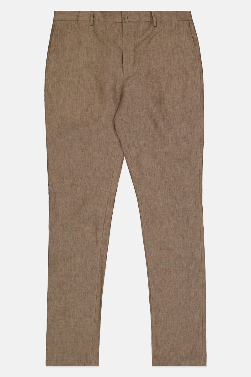 Hackett Men Regular Fit Plaid Dress Pants, Taupe Beige - Image 2