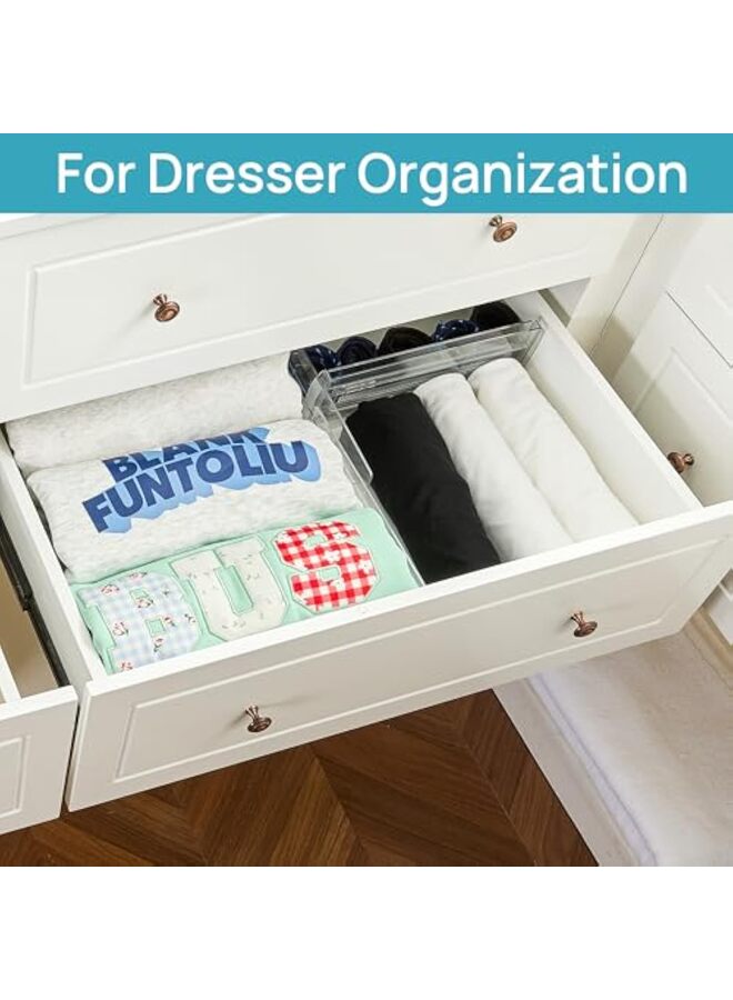 Drawer Divider Organizers for Closet Clothes, Expandable Dresser Drawer Dividers for Makeup Organizer, Drawer Separators for Underwear Socks, Kitchen Utensils or Desk Storage  - Image 3
