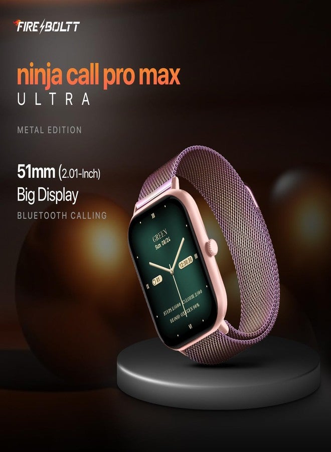 Fire-Boltt Ninja Call Pro Max Ultra Bluetooth Calling Smart Watch, 2.01" HD Display, 120+ Sports Modes, Health Suite, AI Voice Assistance, SpO2 Smartwatch for Men & Women - Rainbow Link - Image 2