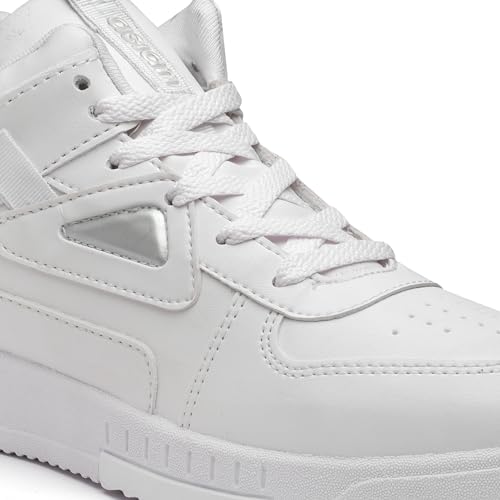 ASIAN Men's TARZAN-11 White Casual Sneaker Shoes with Synthetic Upper Lightweight Comfortable Mid Top Sneaker Shoes for Men's & Boy's,UK 6 - Image 4
