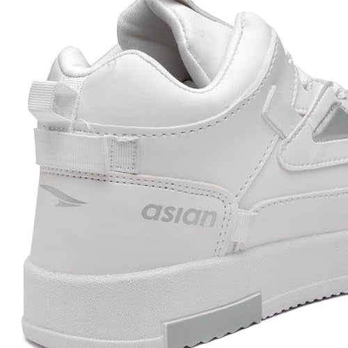 ASIAN Men's TARZAN-11 White Casual Sneaker Shoes with Synthetic Upper Lightweight Comfortable Mid Top Sneaker Shoes for Men's & Boy's,UK 6 - Image 5
