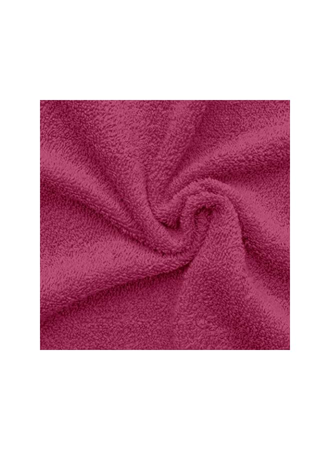 The Bros 4-Piece Bath Towel Set - Premium Cotton Terry, Luxurious Ringspun, 480 GSM Highly Absorbent and Quick Dry for Spa-Like Comfort, Size: 70 x 140 cm, Fuchsia Pink - Image 3