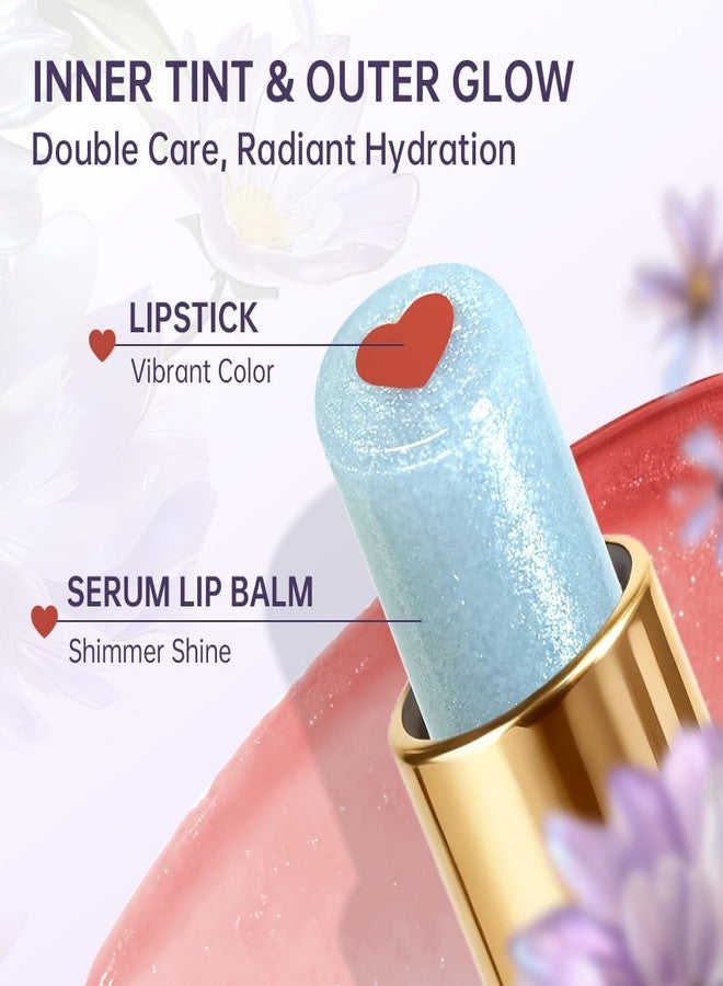 CATKIN Tinted Lip Balm with Colorful Serum Core, CATKIN Cute 2-in-1 Coral Lip Balm Gloss, Moisturizing with Jojoba Oil Hyaluronic acid, Citrus Tea Flavor, Trendy Lip Care for Women & Girls - C03 Coral - Image 2