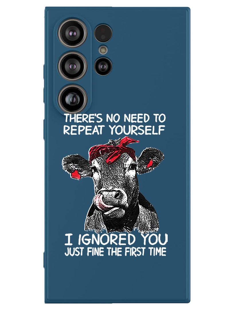 Theodor Protective Slim Fit Case Liquid Silicone Cover with Full Body Protection Anti-Scratch Shockproof Case For Samsung Galaxy S25 Ultra (Blue) - there is no ned to repeat yourself - White - Image 1