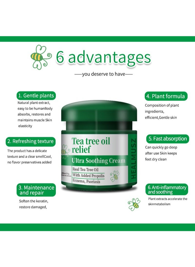 HEALMUSZ - Ultra Soothing Cream 100% Chinese Herbal Eczema Psoriasis Creams,Tea Tree Oil Relief Dermatitis and Eczema Pruritus Psoriasis Anti-chitch Ointment - Image 1