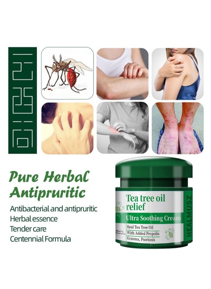 HEALMUSZ - Ultra Soothing Cream 100% Chinese Herbal Eczema Psoriasis Creams,Tea Tree Oil Relief Dermatitis and Eczema Pruritus Psoriasis Anti-chitch Ointment - Image 1