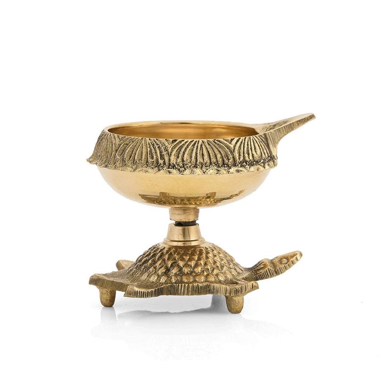 PPJ PPJ Heavy Brass KACHUA KUBER Tortoise Diya Set of 2 Brass Kachua Kuber DiyaTortoise Design DeepakOil Lamp Diya for Home Office Mandir Diwali Pooja Puja Room VASTU FENGSHUI 2PC  - Image 2