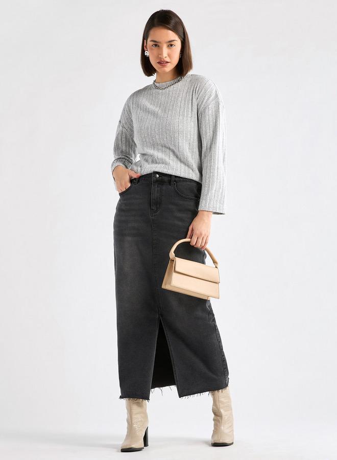 Splash FAV Ribbed High Neck Sweater with Long Sleeves - Image 2