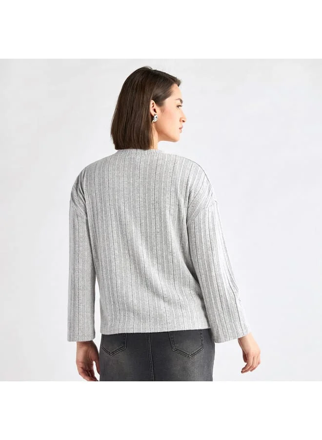Splash FAV Ribbed High Neck Sweater with Long Sleeves