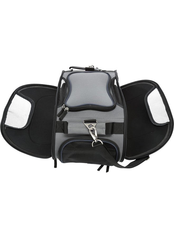 Trixie Wings Airline Pet Carrier Approved for Air Travel, Suitable for Cocker Spaniel, Broder Coolie, Poodle up to 20 kg - Size: 18” X 11” X 9”, Grey/Blue