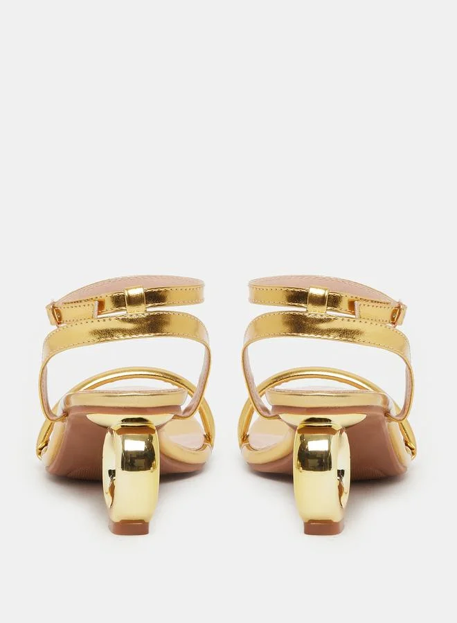 تايك تو صنادل بكعب مفتوح من الأمام بحزام للكاحل