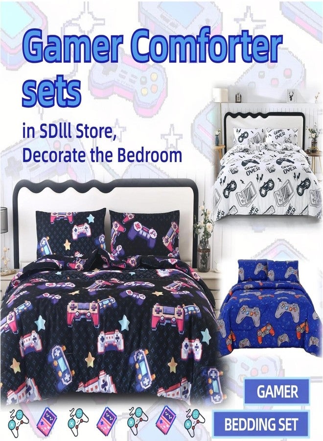 SDIII White Gamer Full Size Sheet with 2 Pillowcases, Not Including Flat Sheet, Soft Microfiber Deep Pocket Gaming Bed Sheets for Boys Girls Kids - Image 5