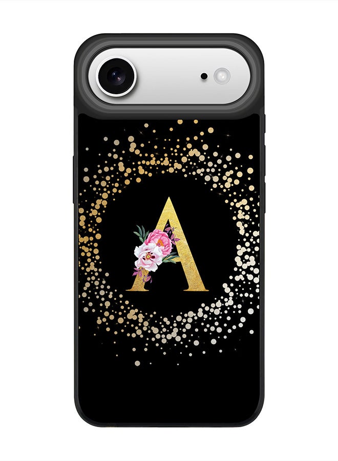 Stylizedd iPhone Air Case, [Compatible with MagSafe] Slim Magnetic cover Phone Case iPhone Air -Custom Monogram Floral - A ( Black ) - Image 1