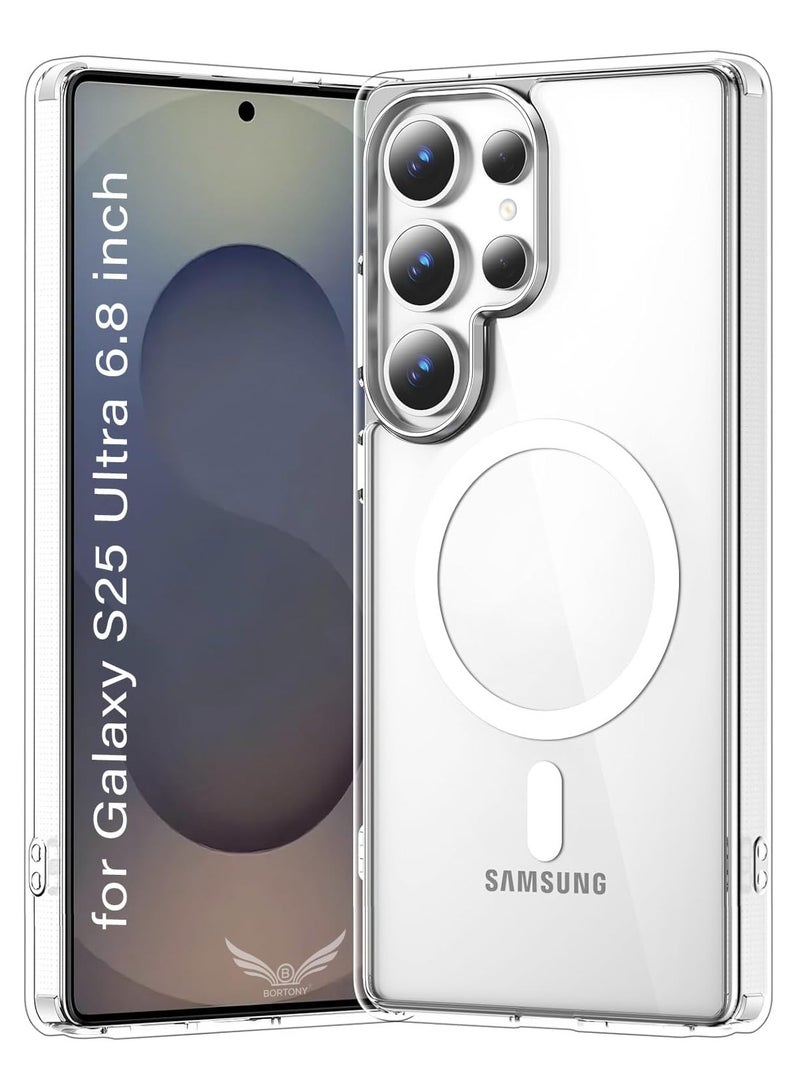 TIGER Case Compatible with Samsung Galaxy S25 Ultra 6.8" – Clear Magnetic Case with Camera Protection – Slim & Shockproof Soft TPU Cover – Wireless Charging Compatible – Scratch-Resistant & Anti-Yellowing for Galaxy S25 Ultra Clear - Image 1