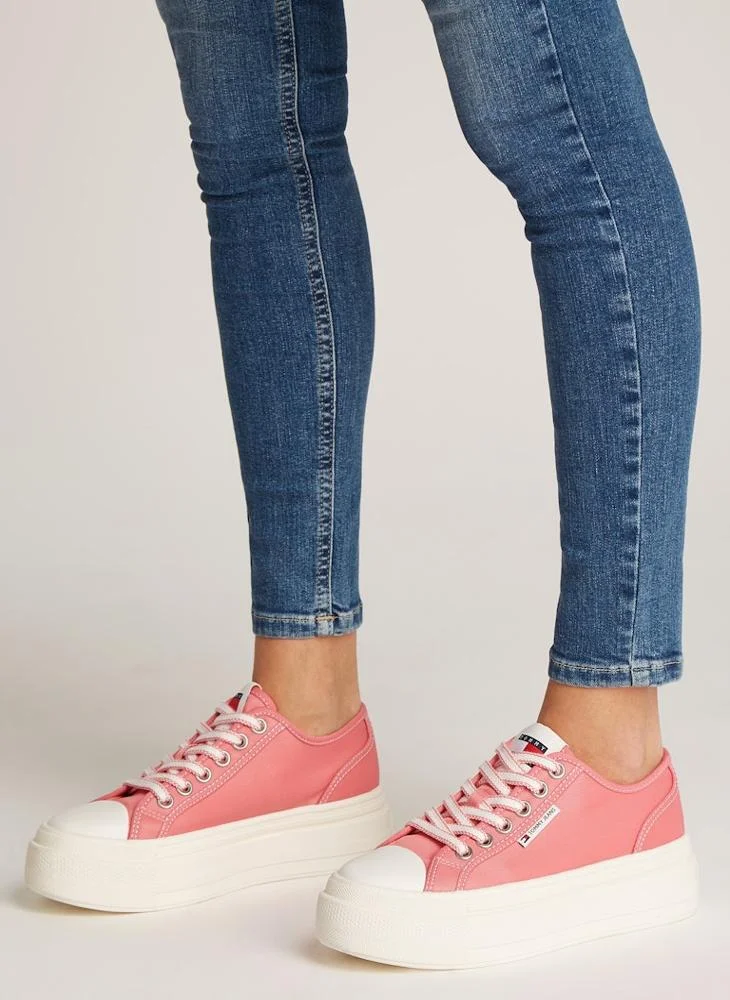 TOMMY JEANS Logo Detail Lace Up Low Top Sneakers