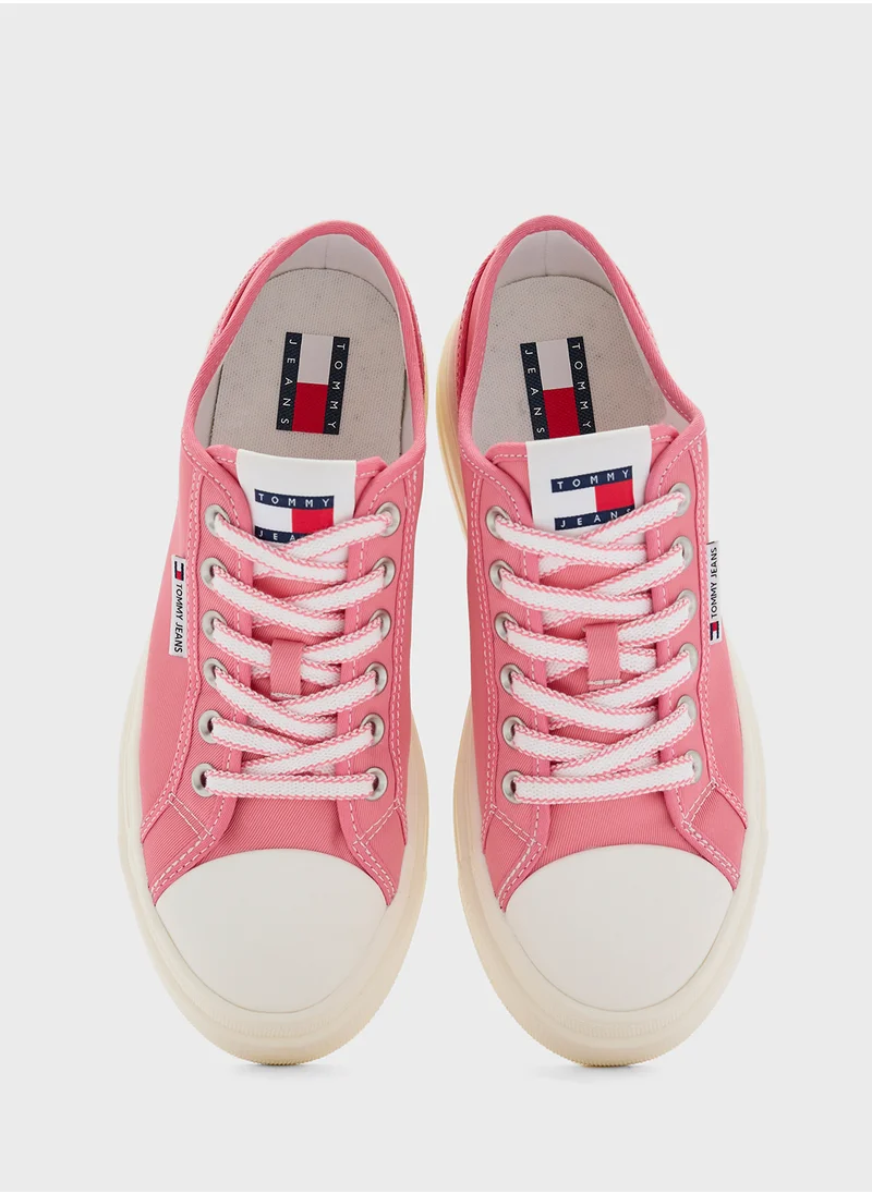 TOMMY JEANS Logo Detail Lace Up Low Top Sneakers