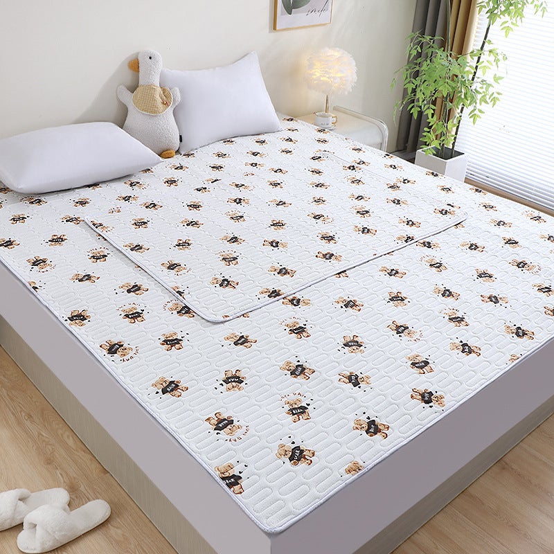 Milk Velvet Diaphragm Mat Bed Sheet Full Bed Dormitory Double Foldable Machine Washable Waterproof Non-Slip Mat For Babies - Image 4