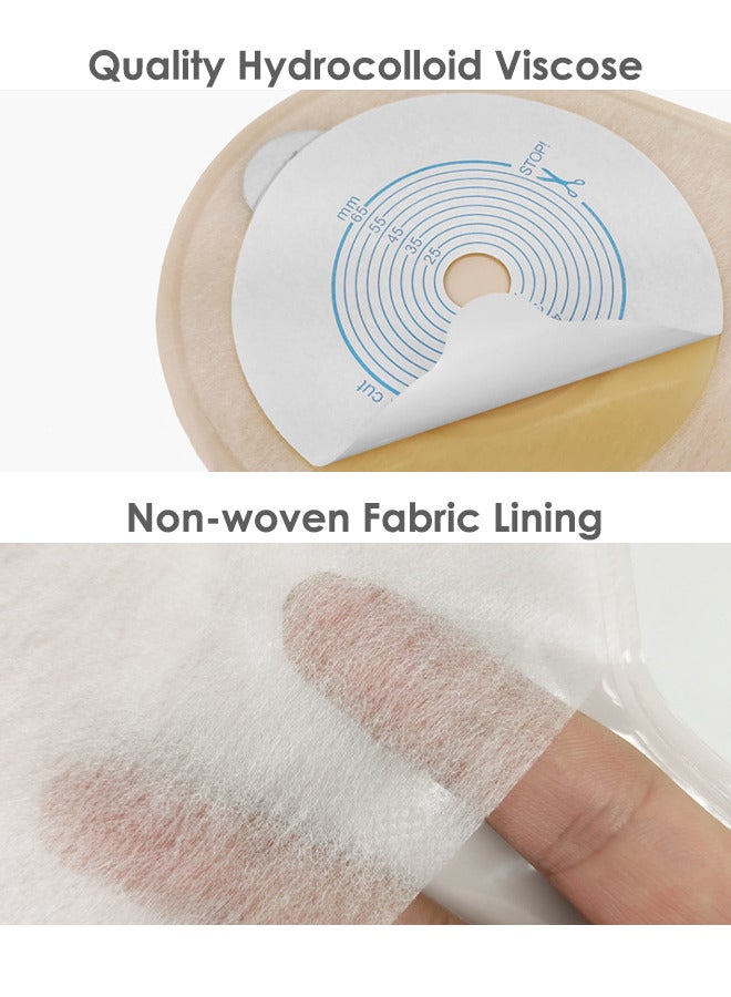 Generic 10 PCS Ostomy Colostomy Supplies, Colostomy Bag, One-Piece Drainable Pouches with Sealing Clips and Activated Carbon Filter for Ileostomy Stoma Care, Cut to Fit (Max 20-65mm)  - Image 3
