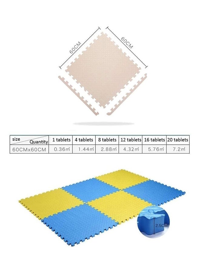 JCB CHIC EVA Foam Mats  2 Pcs 60cmx60cmx2.5cm Foam Baby Play Mat Soft Gym Home Exercise Kids Play Baby Crawling Workout Mat Garage Floor Tiles Indoor Outdoor Fitness(beige) - Image 2
