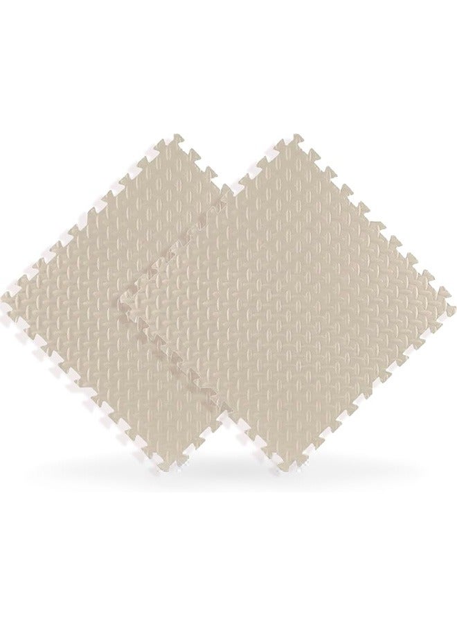 JCB CHIC EVA Foam Mats  2 Pcs 60cmx60cmx2.5cm Foam Baby Play Mat Soft Gym Home Exercise Kids Play Baby Crawling Workout Mat Garage Floor Tiles Indoor Outdoor Fitness(beige) - Image 1
