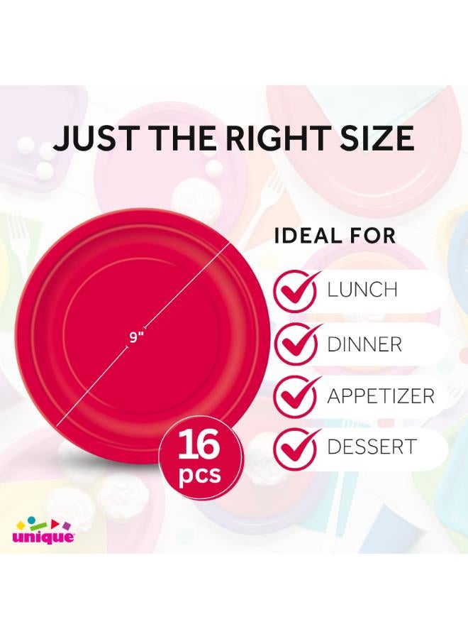 Unique Ruby Red Round Plate 9" - Image 2