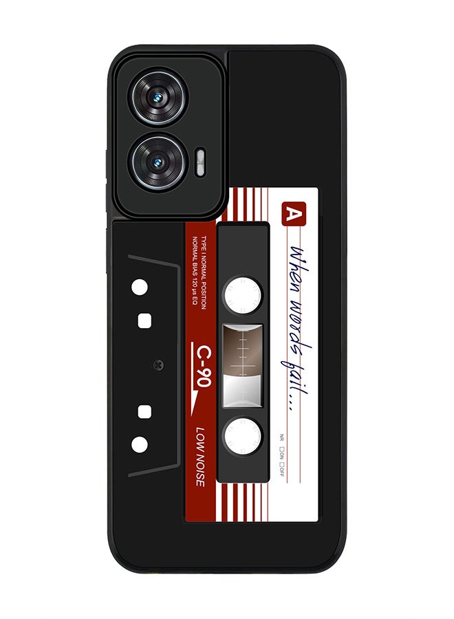 Stylizedd For Motorola Edge 50 Fusion 5G Case,Slim fit Camera Protection, Shockproof Thin Phone cover  - When Words Fail (Black Tape) - Image 1