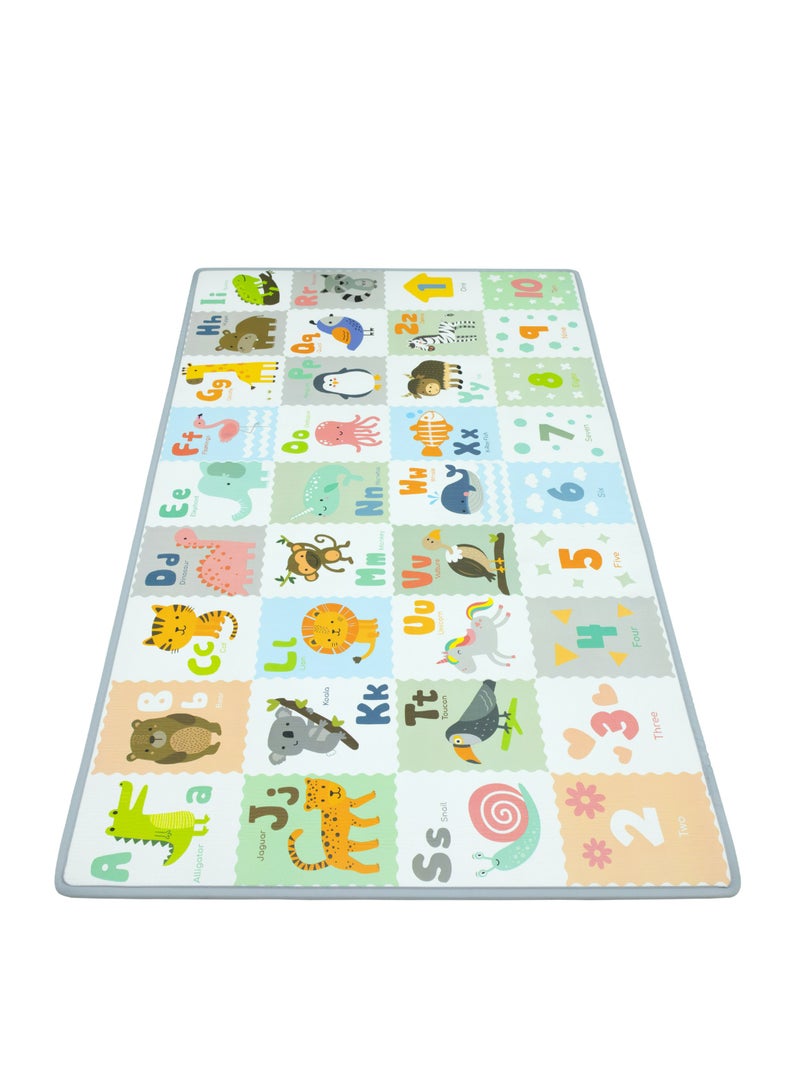 MOON Happi Feet My First Foldable Floor gym Play Come Crawl Mat - Alphabet And Number - Image 1