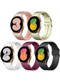 Lerobo 5 Pack No Gap Bands Compatible with Galaxy Watch 6/5/4 Band/Watch 5 Pro Band/Galaxy Watch 4 Band,20mm Soft Silicone Sport Strap for Samsung Watch 5&4 Bands/Watch 4 Classic Bands Women Men  - Image 1