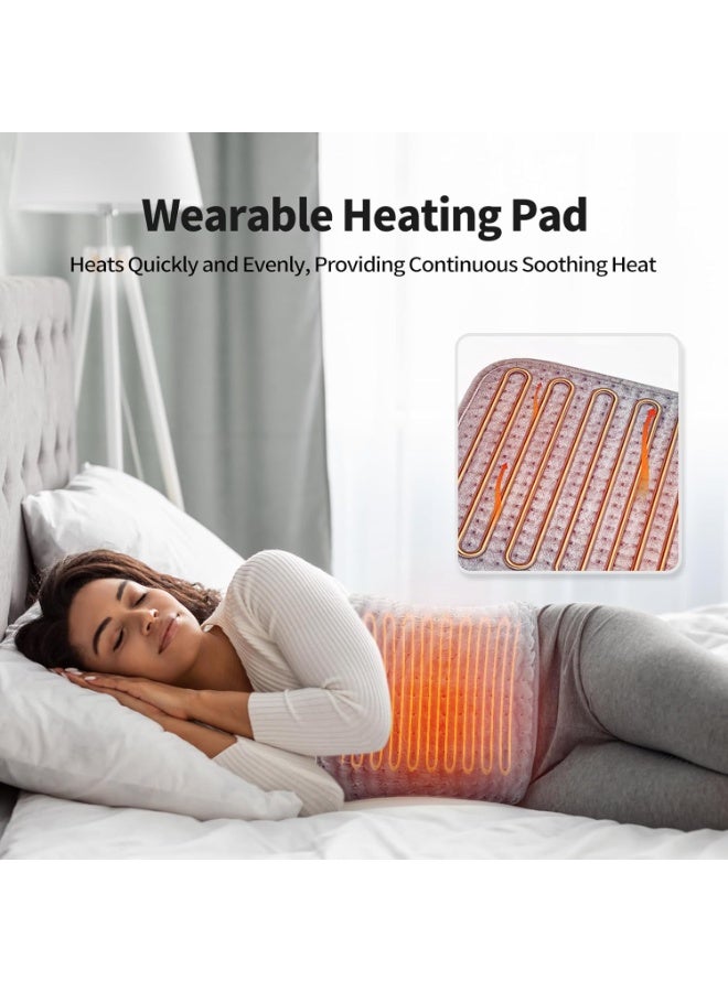 XiuWoo Heating Pad for Back Pain Relief Electric Large Heating Pads with Belt, 6 Heat Level & 4 Timer Auto Off, Ultra-Soft Heating Pad Electric Heating Pads with Belt, Gray - Image 5