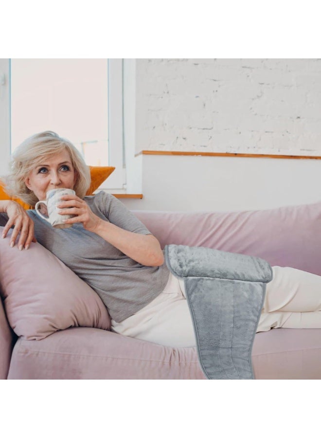 XiuWoo Heating Pad for Back Pain Relief Electric Large Heating Pads with Belt, 6 Heat Level & 4 Timer Auto Off, Ultra-Soft Heating Pad Electric Heating Pads with Belt, Gray - Image 3