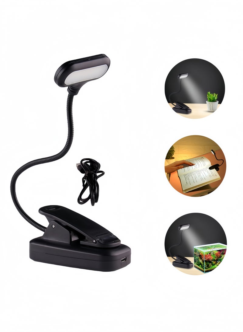 Book light, reading book clip light, LED clip reading light, children's and elderly eye protection USB charging reading light, flexible clip book light, suitable for reading in bed, multi-function desk lamp - Image 1