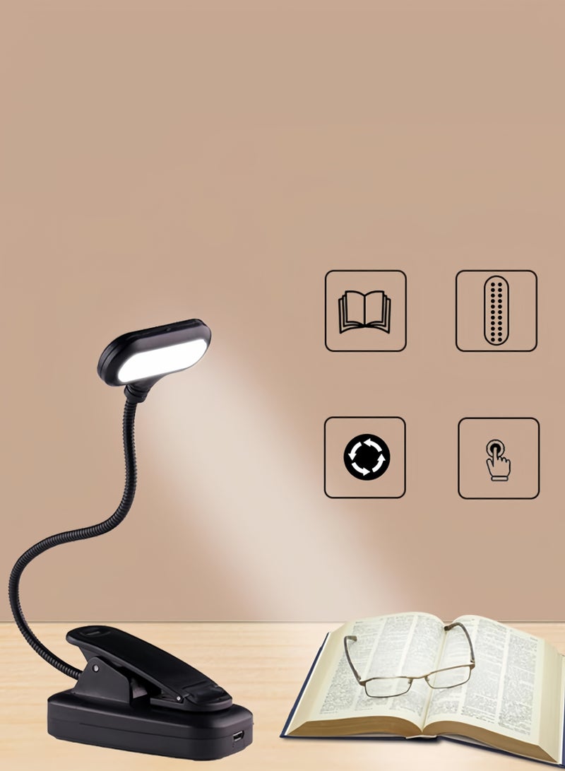 Book light, reading book clip light, LED clip reading light, children's and elderly eye protection USB charging reading light, flexible clip book light, suitable for reading in bed, multi-function desk lamp - Image 3
