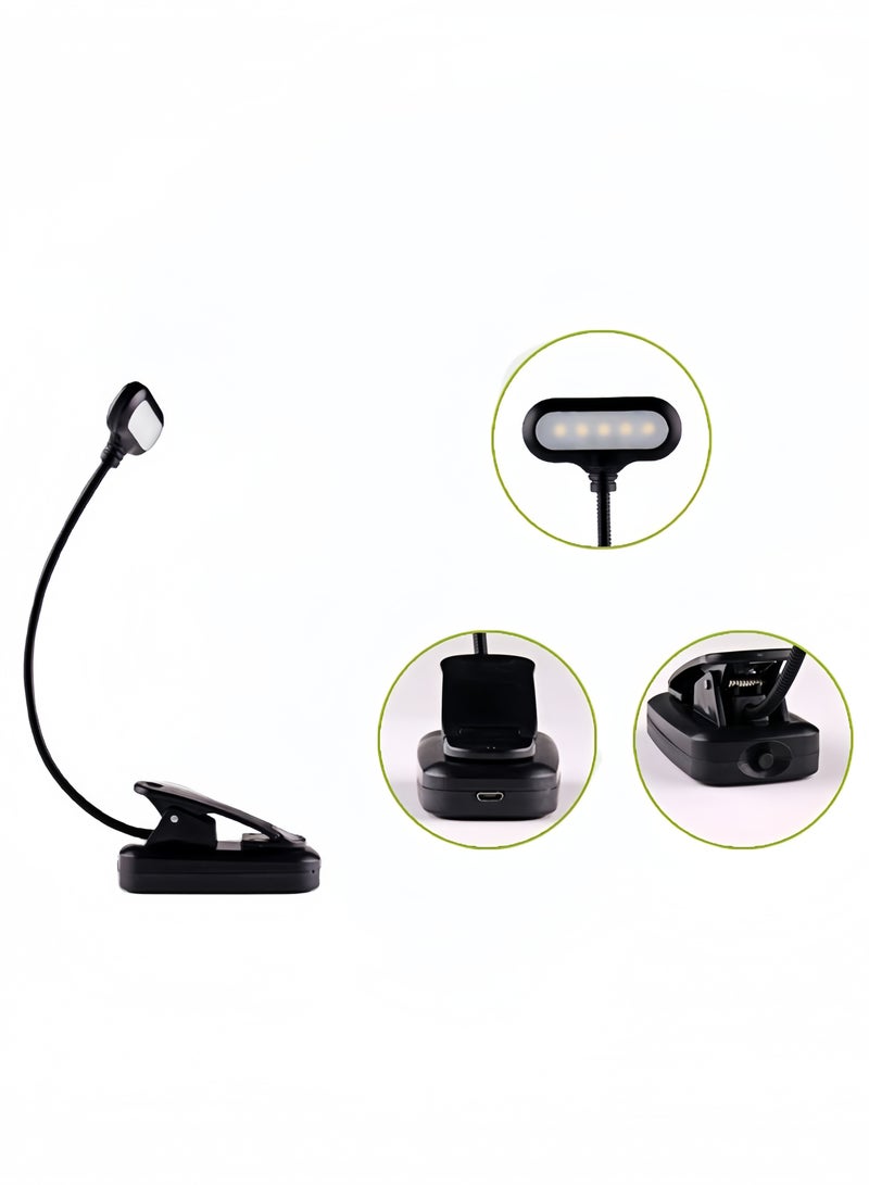 Book light, reading book clip light, LED clip reading light, children's and elderly eye protection USB charging reading light, flexible clip book light, suitable for reading in bed, multi-function desk lamp - Image 2