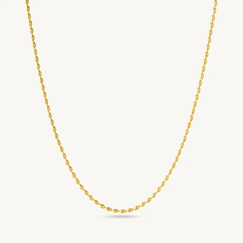 بالموناس PALMONAS 18k Gold Tone Plated Gold Beaded Necklace
 for Women