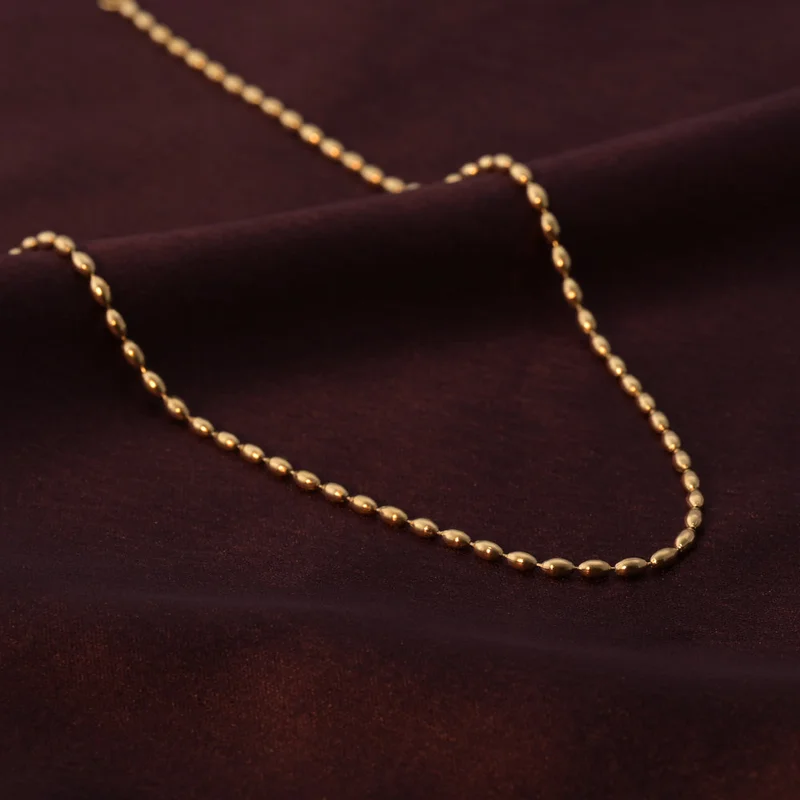 بالموناس PALMONAS 18k Gold Tone Plated Gold Beaded Necklace
 for Women
