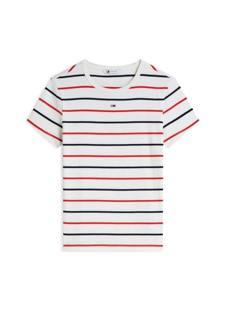 TOMMY JEANS Ribbed Slim Crew Neck T-Shirt - Image 5