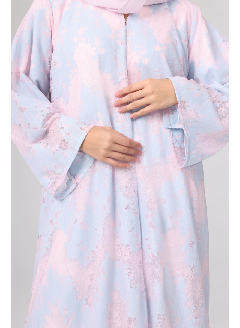 اكسا عباية بتصميم دانتيل ملون - Image 3